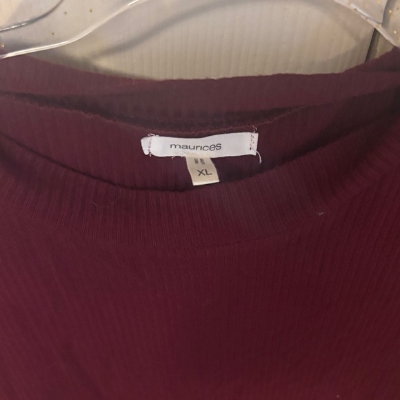 Maurices Deep Red Ribbed Top - Picture 2 of 4